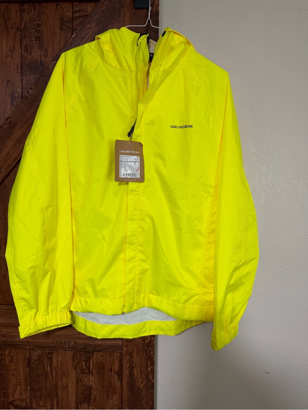 Grundens Men Weather Watch Hi-Vis Yellow Jacket Waterproof, Fishing Size L